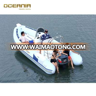 Hot Sale Fiberglass Hull Fishing Inflatable Boats with Electric Motor for Sale