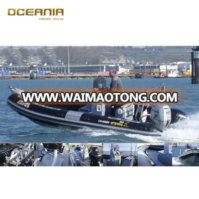 luxury rigid hull fiberglass inflatable boat 580